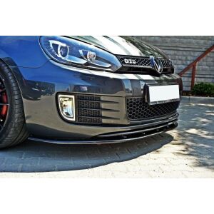 Maxton Design Front Ansatz für VER.2 VW GOLF 6 GTI schwarz Hochglanz