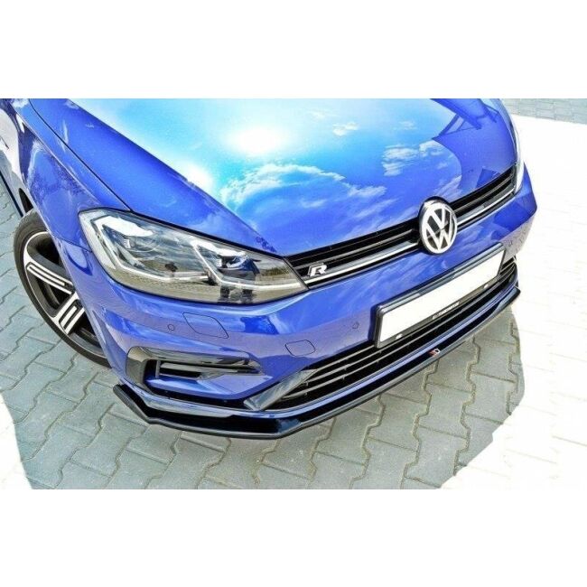 Maxton Design Front Ansatz V.2 / V2 für VW Golf 7 R / R-Line Facelift schwarz Hochglanz