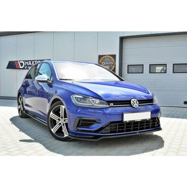Maxton Design Front Ansatz V.3 / V3 für VW Golf 7 R / R-Line Facelift schwarz Hochglanz