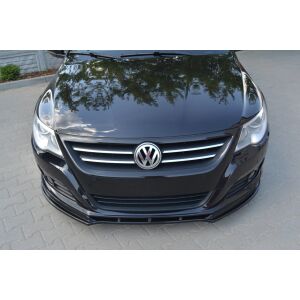 Maxton Design Front Ansatz V.1 / V1 für VW PASSAT CC vor Facelift, STANDARD STOßSTANGE schwarz Hochglanz