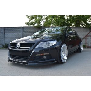 Maxton Design Front Ansatz V.1 / V1 für VW PASSAT CC vor Facelift, STANDARD STOßSTANGE schwarz Hochglanz