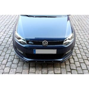 Maxton Design Front Ansatz für VW POLO MKV schwarz Hochglanz