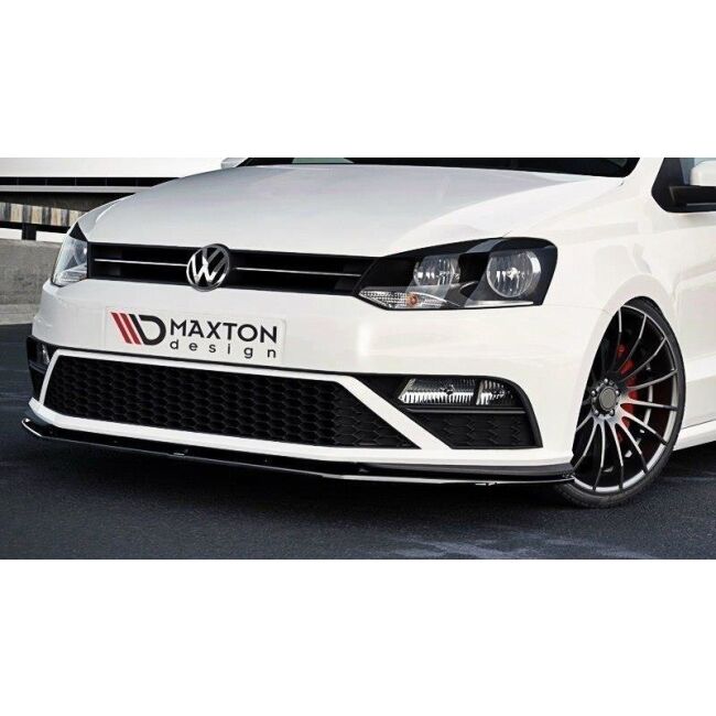 Maxton Design Front Ansatz für V.1 / V1 VW POLO MK5 GTI FACELIFT schwarz Hochglanz