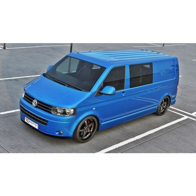 Maxton Design Front Ansatz für VW T5 Facelift ver.2 schwarz Hochglanz