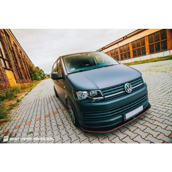 Maxton Design VOLKSWAGEN T6 Front Ansatz für V.1 / V1 schwarz Hochglanz