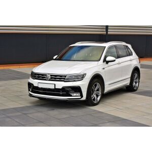 Maxton Design Front Ansatz für Vw Tiguan Mk2 R-Line schwarz Hochglanz