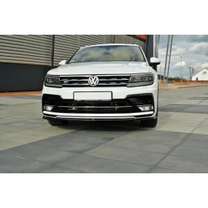 Maxton Design Front Ansatz für Vw Tiguan Mk2 R-Line schwarz Hochglanz