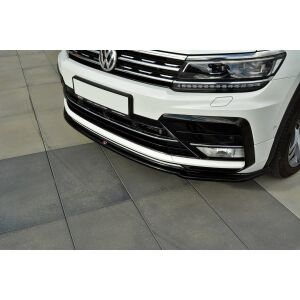 Maxton Design Front Ansatz für Vw Tiguan Mk2 R-Line schwarz Hochglanz