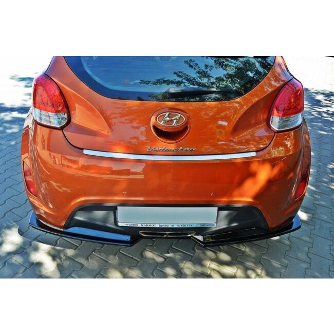 Maxton Design Heckdiffusor Ansatz für Hyundai Veloster schwarz Hochglanz
