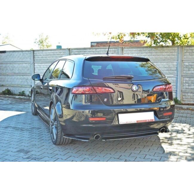 Maxton Design Mittlerer Heckdiffusor Ansatz für ALFA ROMEO 159  schwarz Hochglanz