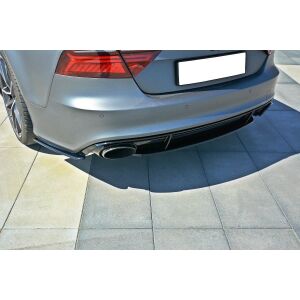 Maxton Design Mittlerer Heckdiffusor Ansatz für Audi RS7 Facelift schwarz Hochglanz