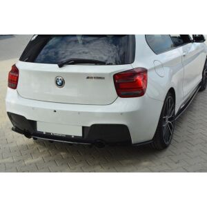 Maxton Design Mittlerer Heckdiffusor Ansatz für BMW 1er F20/F21 M-Power im DTM LOOK schwarz Hochglanz