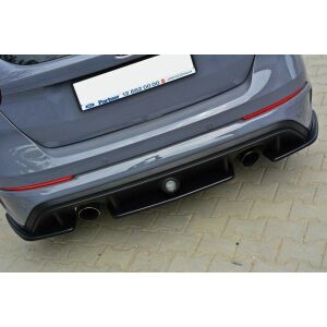 Maxton Design Mittlerer Heckdiffusor Ansatz für Ford Focus RS Mk3 schwarz Hochglanz
