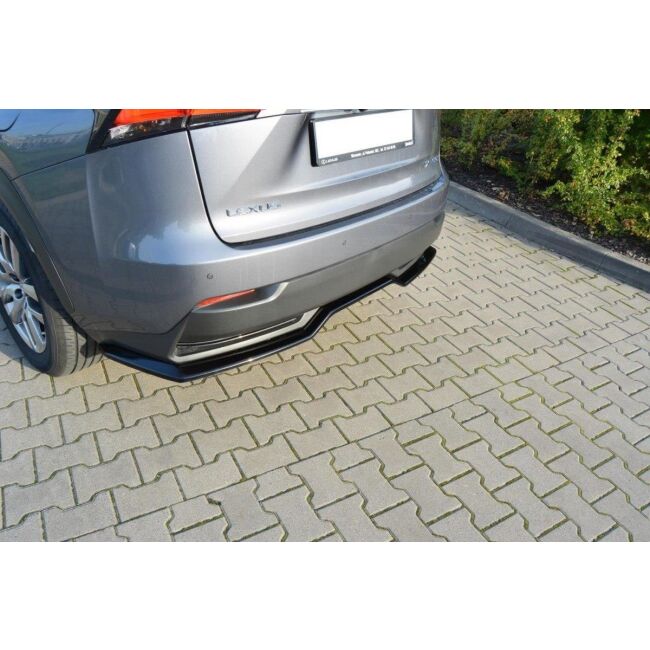 Maxton Design Mittlerer Heckdiffusor Ansatz für Lexus NX Mk1 H  schwarz Hochglanz