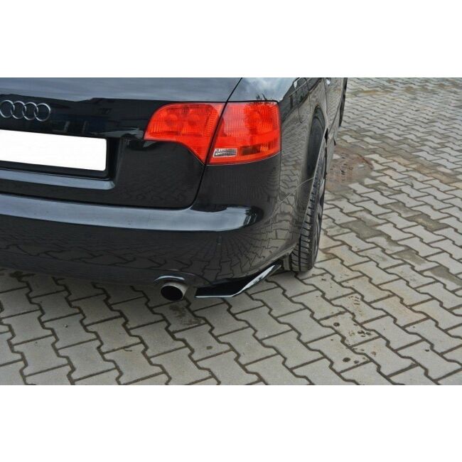 Maxton Design Heck Ansatz Flaps Diffusor für AUDI A4 B7 schwarz Hochglanz