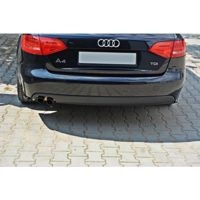 Maxton Design Heck Ansatz Flaps Diffusor für Audi A4 B8 schwarz Hochglanz