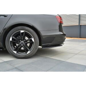 Maxton Design Heck Ansatz Flaps Diffusor für Audi A6 C7 Avant schwarz Hochglanz