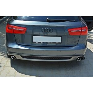 Maxton Design Heck Ansatz Flaps Diffusor für AUDI A6 C7 S-LINE AVANT schwarz Hochglanz