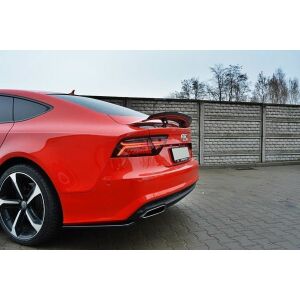 Maxton Design Heck Ansatz Flaps Diffusor für AUDI A7 S-LINE (FACELIFT) schwarz Hochglanz