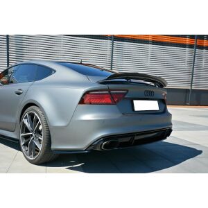 Maxton Design Heck Ansatz Flaps Diffusor für Audi RS7 Facelift schwarz Hochglanz