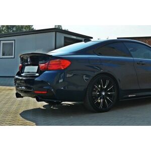 Maxton Design Heck Ansatz Flaps Diffusor für BMW 4er F32 M Paket schwarz Hochglanz