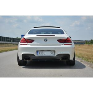 Maxton Design Heck Ansatz Flaps Diffusor für BMW 6er Gran Coupé M Paket schwarz Hochglanz