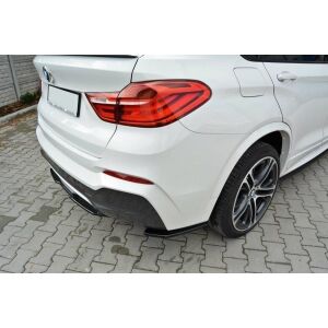 Maxton Design Heck Ansatz Flaps Diffusor für BMW X4 M Paket schwarz Hochglanz