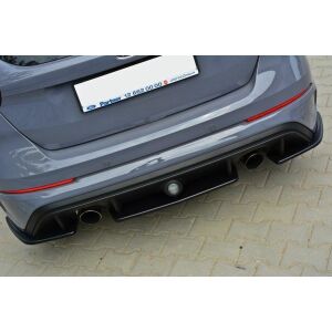 Maxton Design Heck Ansatz Flaps Diffusor für Ford Focus RS Mk3 schwarz Hochglanz