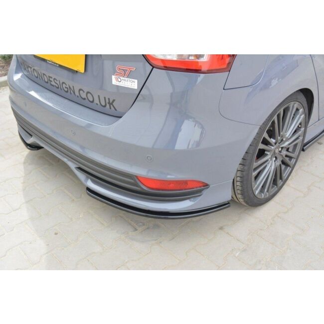 Maxton Design Heck Ansatz Flaps Diffusor für Ford Focus ST Mk3 FL schwarz Hochglanz