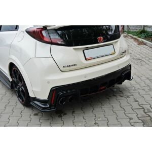 Maxton Design Heck Ansatz Flaps Diffusor für HONDA CIVIC IX TYPE R schwarz Hochglanz