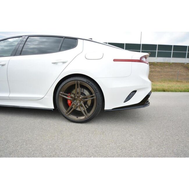 Maxton Design Heck Ansatz Flaps Diffusor für KIA STINGER GT schwarz Hochglanz