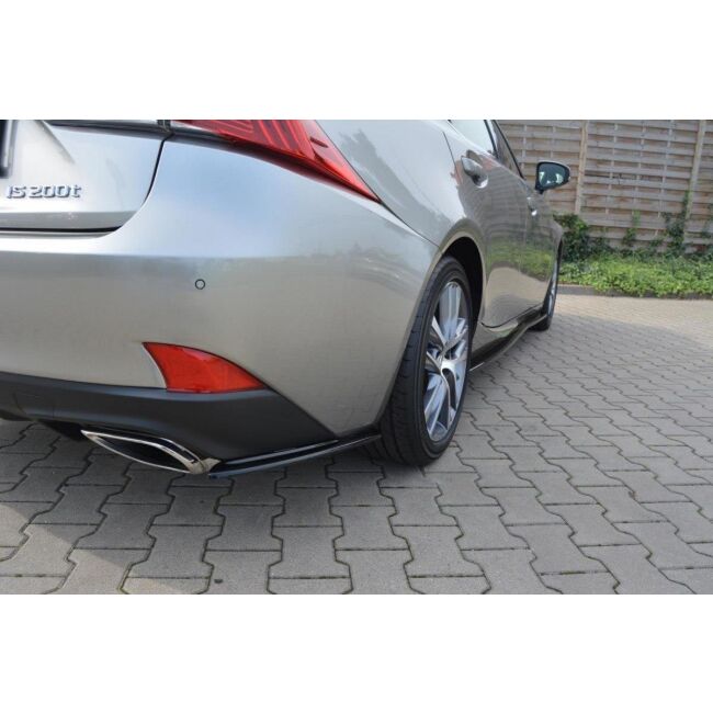 Maxton Design Heck Ansatz Flaps Diffusor für Lexus IS Mk3 Facelift T schwarz Hochglanz