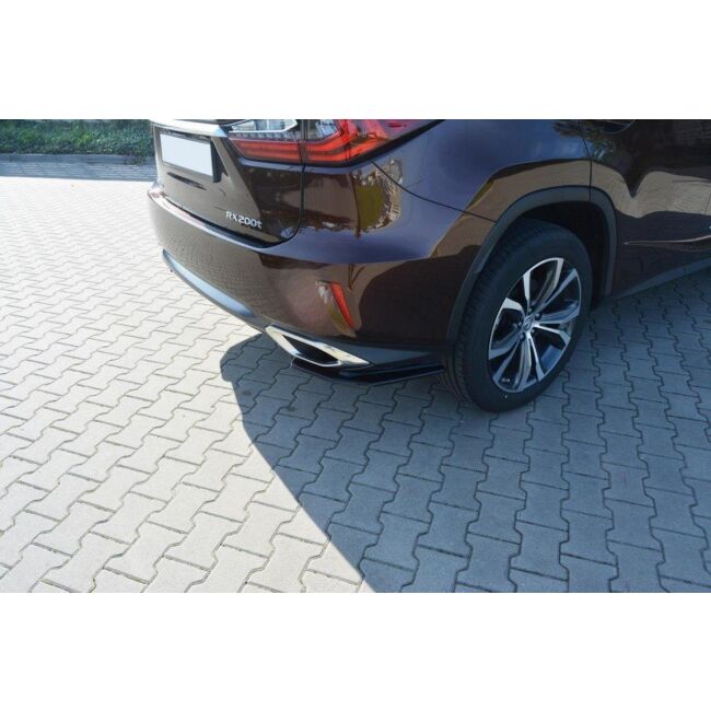 Maxton Design Heck Ansatz Flaps Diffusor für Lexus RX Mk4 T schwarz Hochglanz