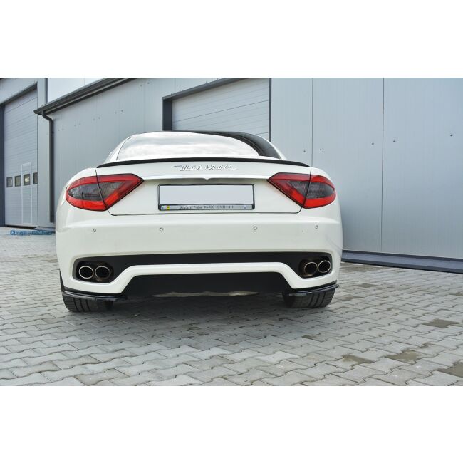 Maxton Design Heck Ansatz Flaps Diffusor für MASERATI GRANTURISMO 2007-2011 schwarz Hochglanz