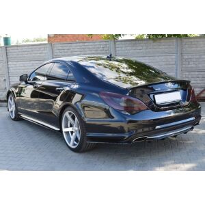 Maxton Design Heck Ansatz Flaps Diffusor für MERCEDES CLS C218 AMG LINE schwarz Hochglanz
