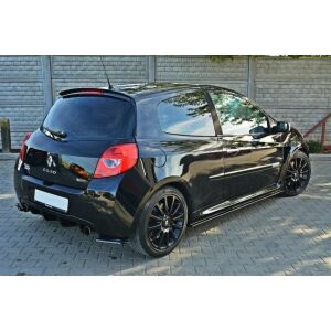 Maxton Design Heck Ansatz Flaps Diffusor für RENAULT CLIO III RS schwarz Hochglanz