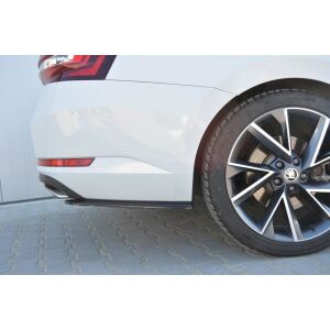 Maxton Design Heck Ansatz Flaps Diffusor für Skoda Superb Mk3 Hatchback / Kombi schwarz Hochglanz