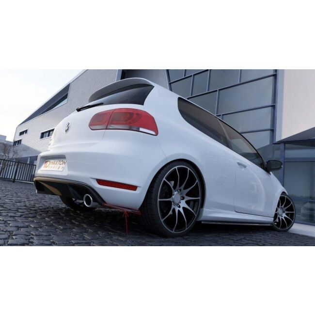 Maxton Design Heck Ansatz Flaps Diffusor für VW GOLF 6 GTI 35TH schwarz Hochglanz