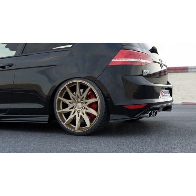 Maxton Design Heck Ansatz Flaps Diffusor V.1 / V1 für VW Golf 7 R / R-Line  schwarz Hochglanz