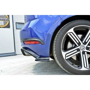 Maxton Design Heck Ansatz Flaps Diffusor für VW Golf 7 R / R-Line Facelift schwarz Hochglanz