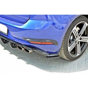 Maxton Design Heck Ansatz Flaps Diffusor für VW Golf 7 R / R-Line Facelift schwarz Hochglanz