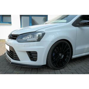 Maxton Design Front Ansatz für VOLKSWAGEN POLO MK5 R WRC schwarz Hochglanz
