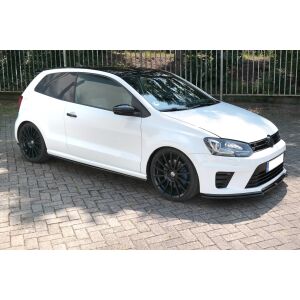 Maxton Design Front Ansatz für VOLKSWAGEN POLO MK5 R WRC schwarz Hochglanz