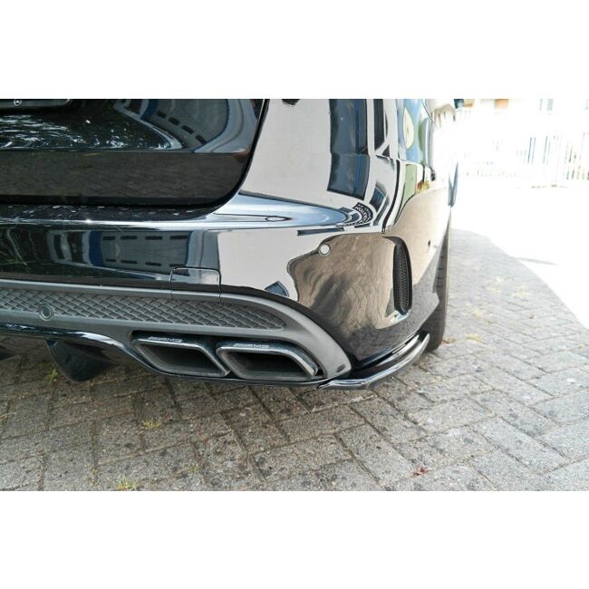 Maxton Design Heck Ansatz Flaps Diffusor für Mercedes C-Klasse S205 63 AMG Kombi schwarz Hochglanz