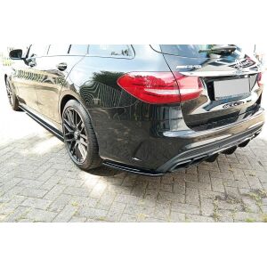 Maxton Design Heck Ansatz Flaps Diffusor für Mercedes C-Klasse S205 63 AMG Kombi schwarz Hochglanz
