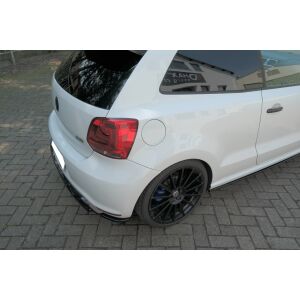 Maxton Design Heck Ansatz Flaps Diffusor für VOLKSWAGEN POLO MK5 R WRC schwarz Hochglanz