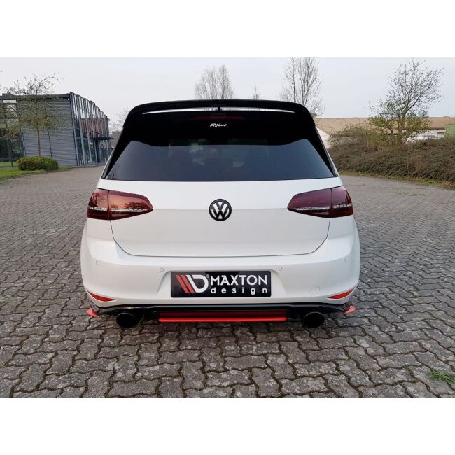 Maxton Design Heck Ansatz Flaps Diffusor für VW GOLF Mk7 GTI CLUBSPORT schwarz Hochglanz