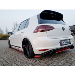 Maxton Design Heck Ansatz Flaps Diffusor für VW GOLF Mk7 GTI CLUBSPORT schwarz Hochglanz