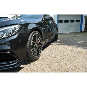 Maxton Design Seitenschweller Ansatz für Mercedes C-Klasse S205 63 AMG Kombi schwarz Hochglanz