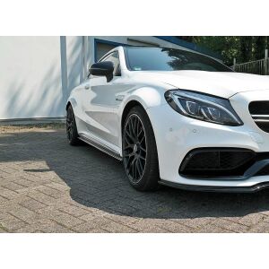 Maxton Design Seitenschweller Ansatz für Mercedes C-Klasse C205 63 AMG Coupe schwarz Hochglanz